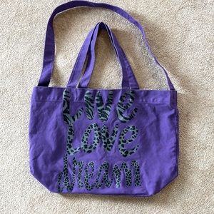 AEROPOSTALE BEAUTIFUL PURPLE LIVE LOVE DREAM CANVAS TOTE  EXCELLENT CONDITION
